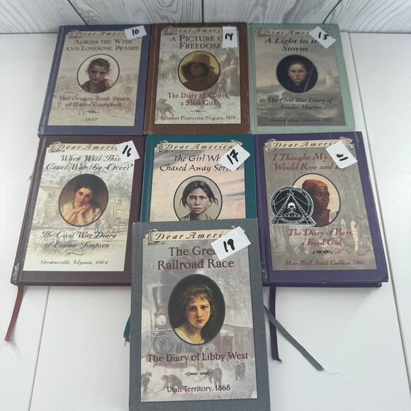 Lot of 7 DEAR AMERICA Series Scholastic Historical Fiction Diary Hardcover Books - Picture 1 of 6